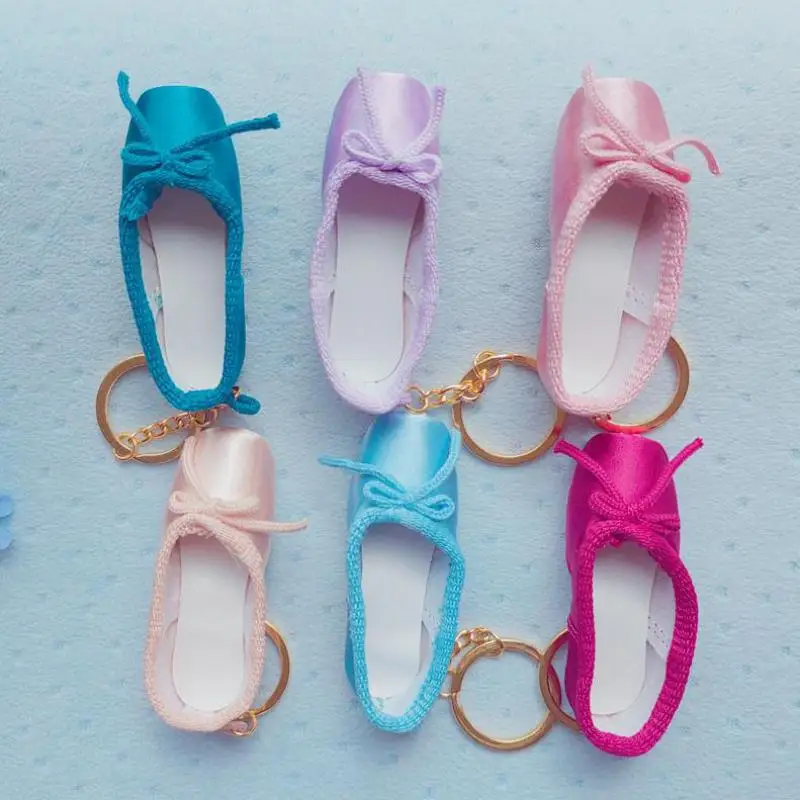 Handmade Mini Satin Pointe Shoes Keyring Ballet Shoe Keychain Ballet Accessories Ballet Charm Chain Bag Pendant Christmas Gift