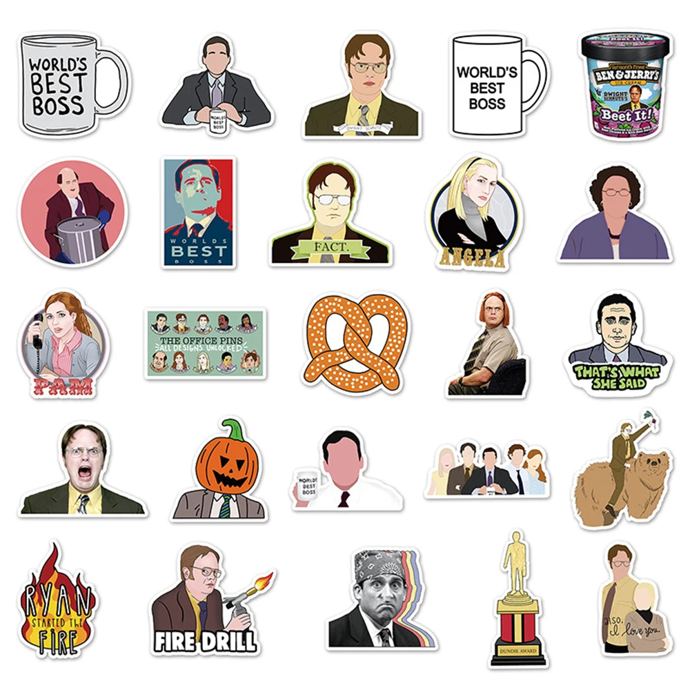 10/30/50pcs The Office Classic TV Show Stickers Scrapbook Phone Case Laptop Funny Cartoon Graffiti Waterproof Sticker Kid Toy