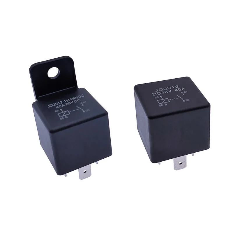 JD2912 4 Pin 5 Pin 40A Auto Car Relay DC 12V 24V 36V 48V with Mounting Hole Coil Power 1.8W Automobile Control Device with Line