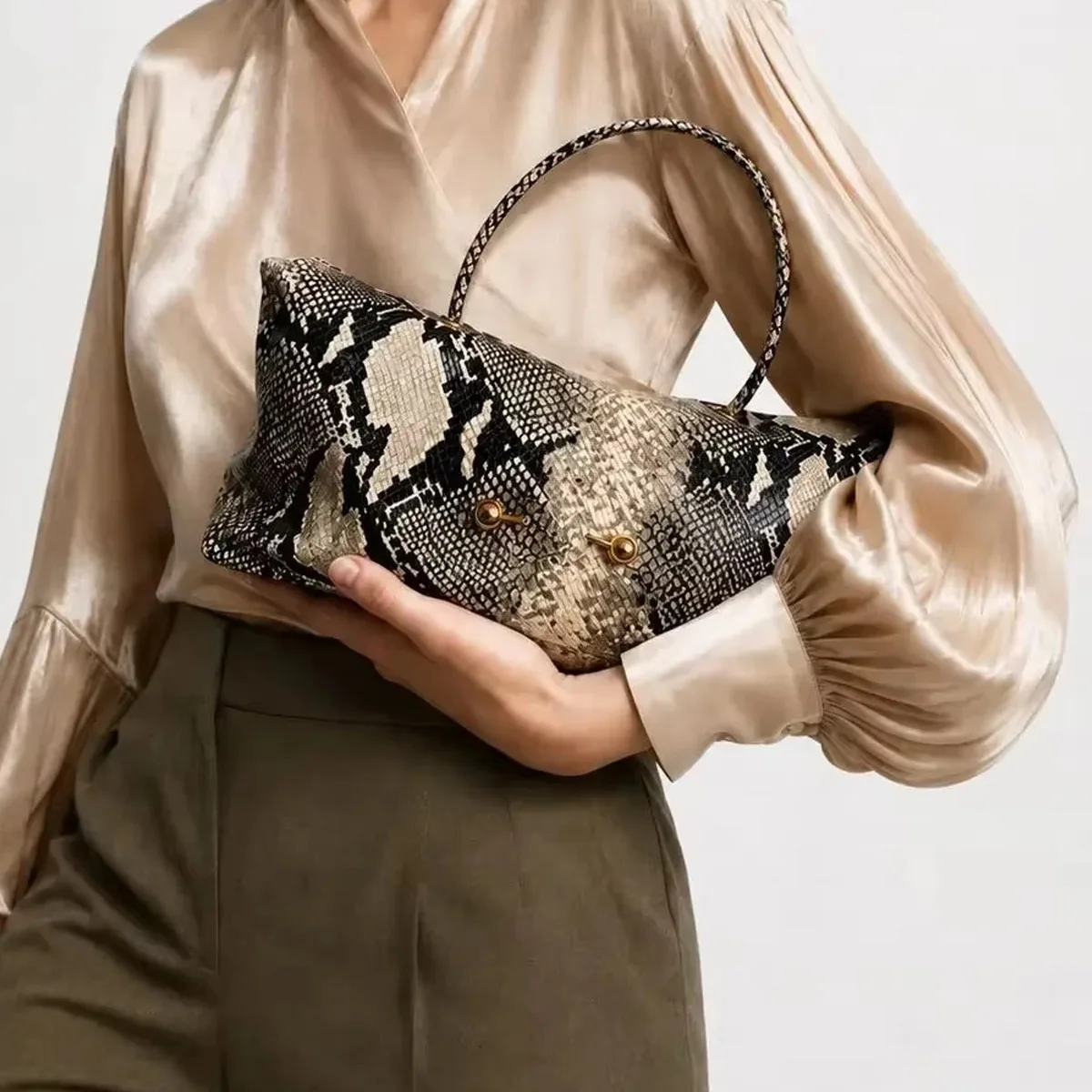 New Stone Texture Shoulder Bags for Ladies Retro Snake Pattern Underarm Bag Woman Handbags Luxury Designer 2026 Versatile