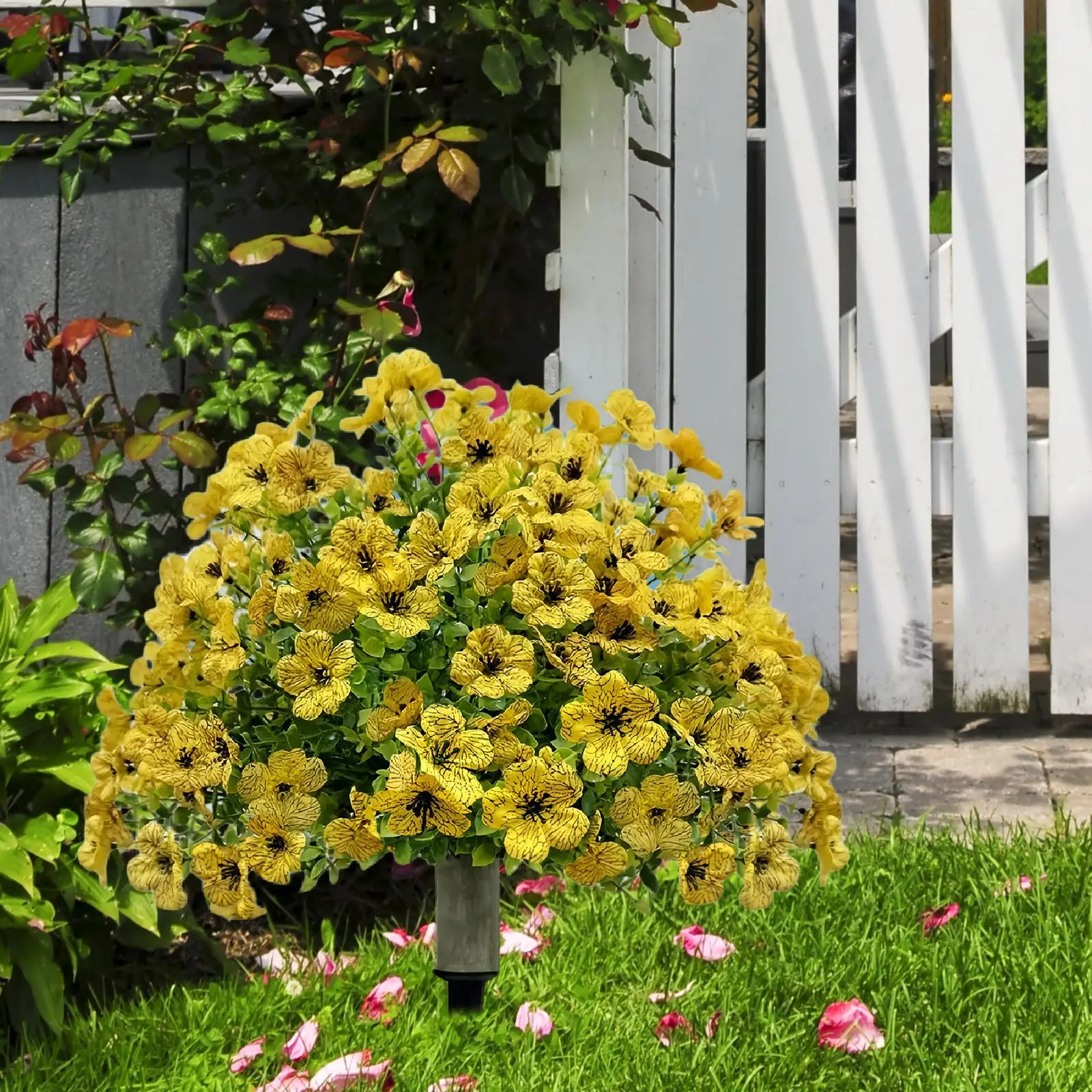 

Artificial Flower Garden Stake Multipurpose Gift Photo Props Romantic Decor Ornament for Porch Yard Outdoor Wedding Flower Bed