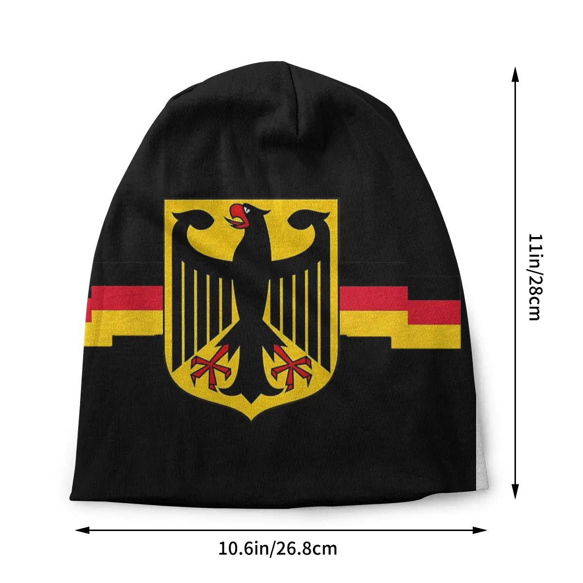 Custom Unisex Winter Warm Bonnet Knitting Hats Cool German Eagle On Shield Beanie Cap Outdoor Ski Germany Flag Beanies Caps