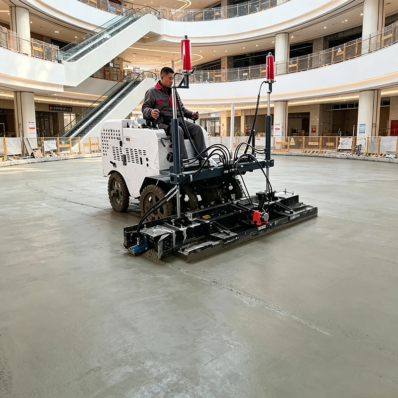 Ride-on Laser Guided Concrete Screed Four Wheel Concrete Paving Leveler For Factory Slab Construction