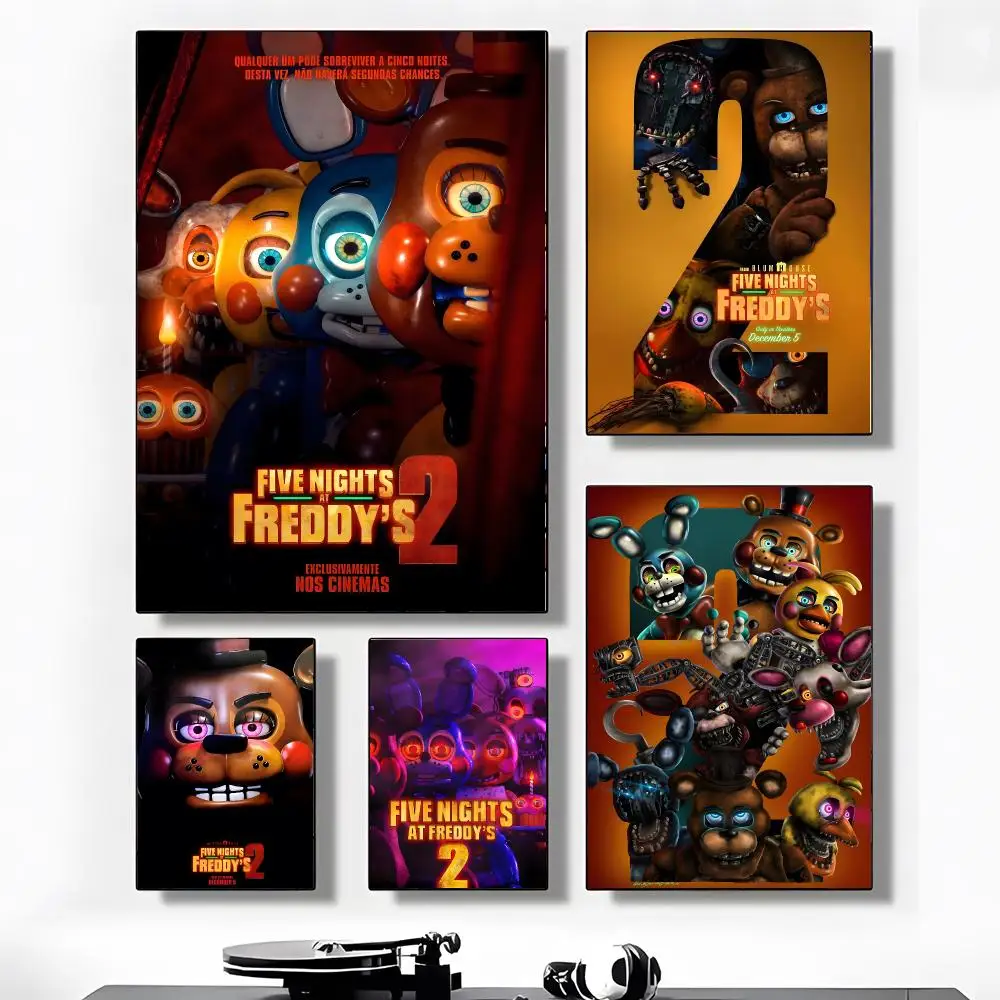 Fnaf Five-nights-At-Freddys 2 Poster HD Art Sticky Wall Waterproof Home Living Room Aesthetic Decoration