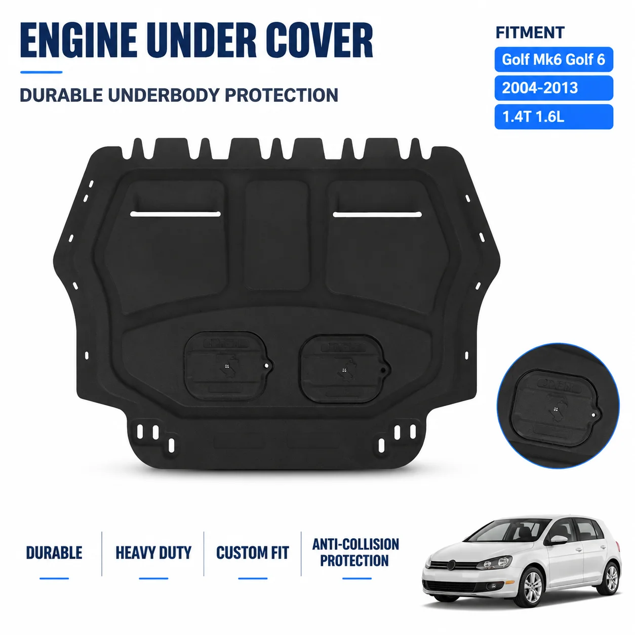 Custom Fit Engine Guard For Volkswagen Golf Mk6 Golf 6 2004-2013 Heavy Duty Underbody Protection Anti Collision Design