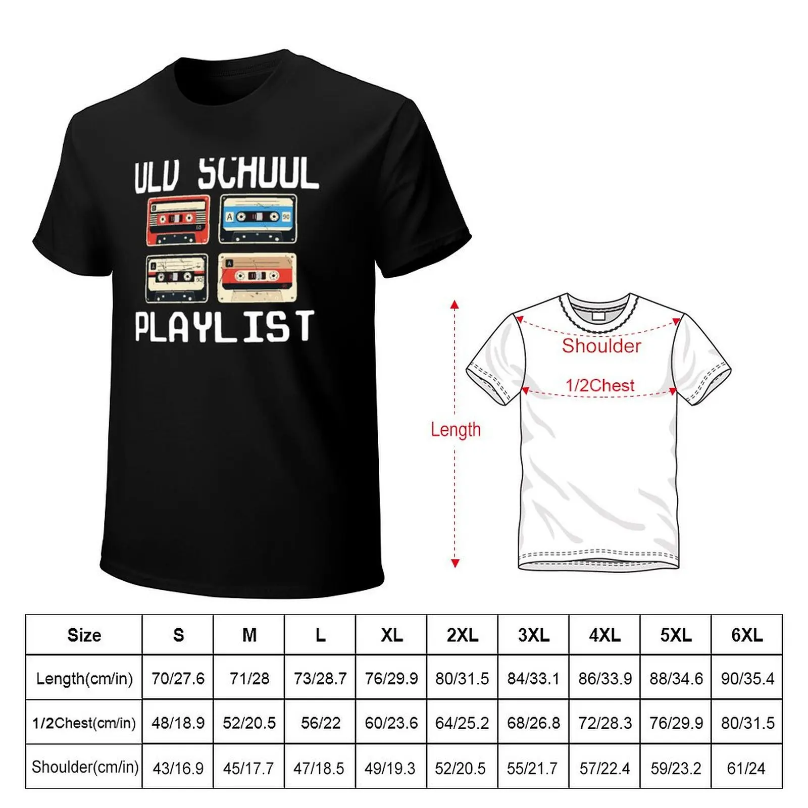 Old School Playlist Cassette Tapes T-Shirt Casual Loose Daily Wear T-Shirt
