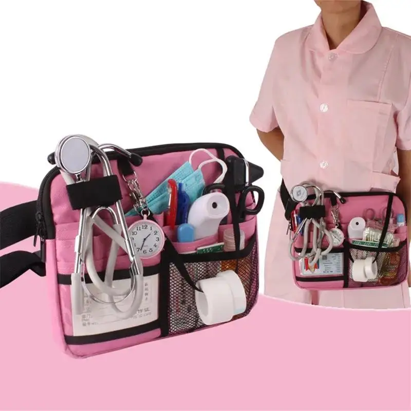 Nurse Pack Multi Pocket Waist Organizer Belt with Adjustable Strap Pouch Portable