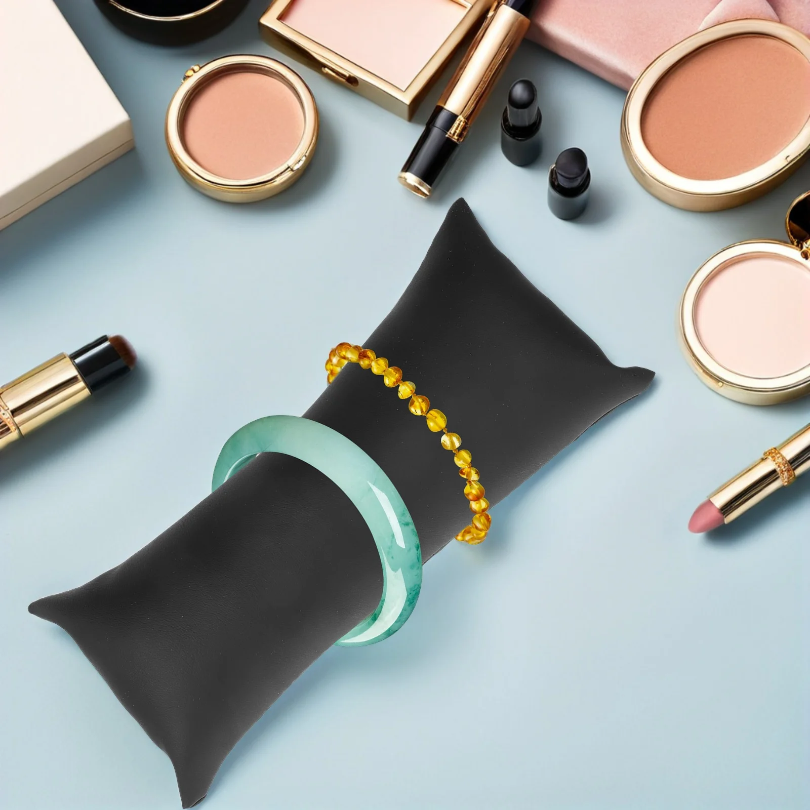 

2 Pcs Showcase Watch Pillow Bag Cushion Small Bracelet Display Pillows Bracelets Wrist for Jewelry Rack Pad