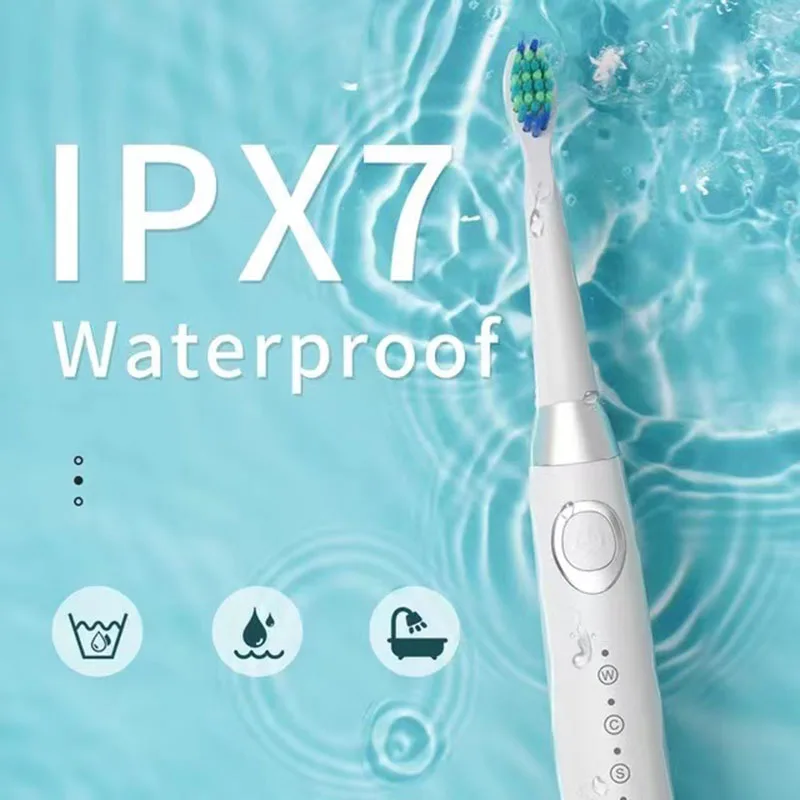 Fairywill Adult Electric Toothbrush Sonic Waterproof 5 Modes USB Rechargeable With Replacement Brush Heads Smart Timer FW-2306