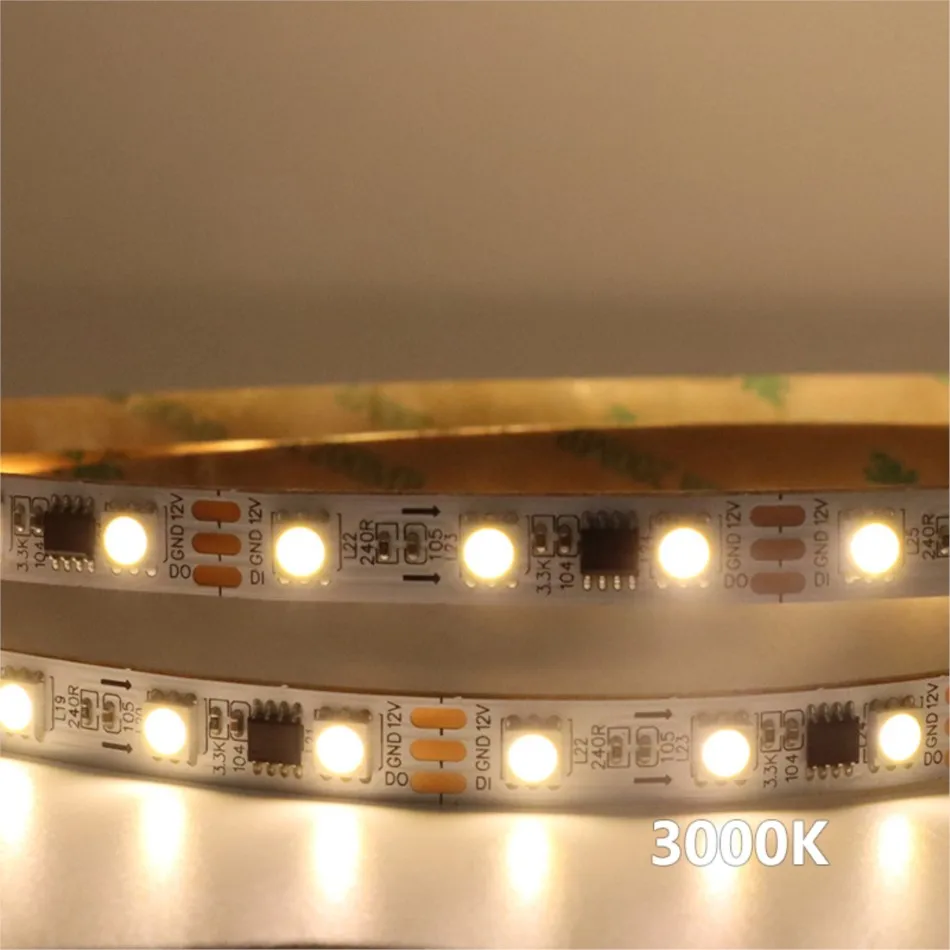 WS2811 5050 pojedynczy kolor ciepła biała lampa taśma pikselowa LED 3000K 6000K DC 12V 24V 30 lub 60 Leds/M do adresowania i programowania