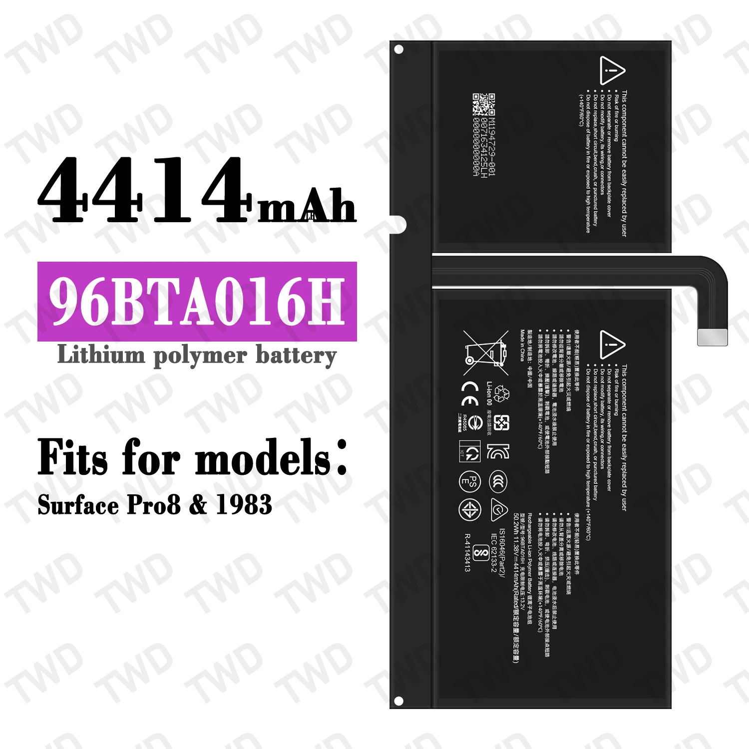 Laptop Battery 4414Mah For Microsoft Surface Pro 8 1983 Series Tablet Battery 96BTA016H Brand new and durable