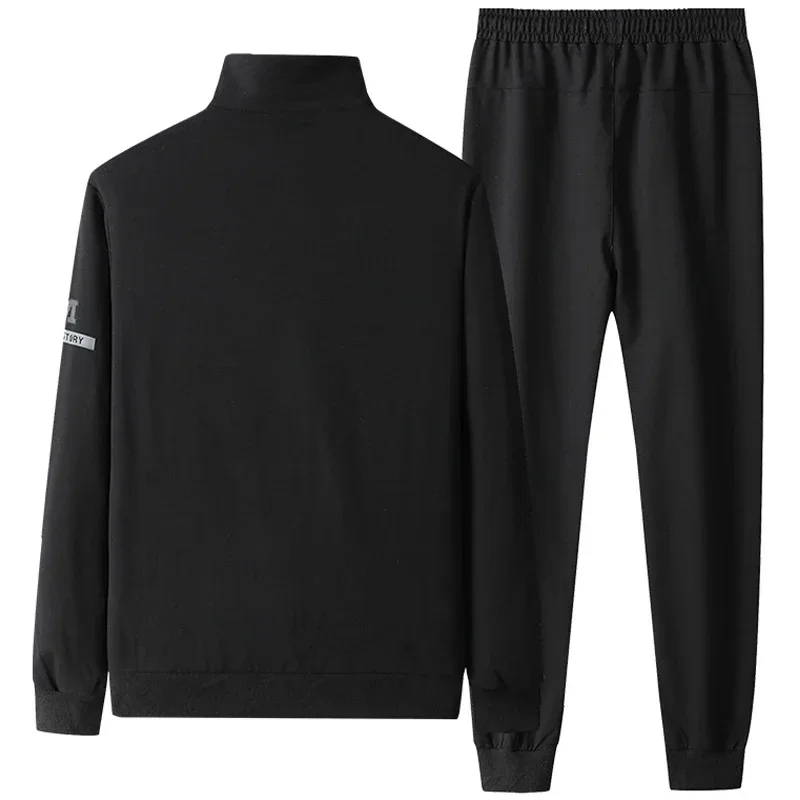 Men Sportswear Sets Spring Autumn New Hooded Suit Mens Sports Tracksuit Solid color Men's 2 Piece Set Sweatshirt+Sweatpants 7XL