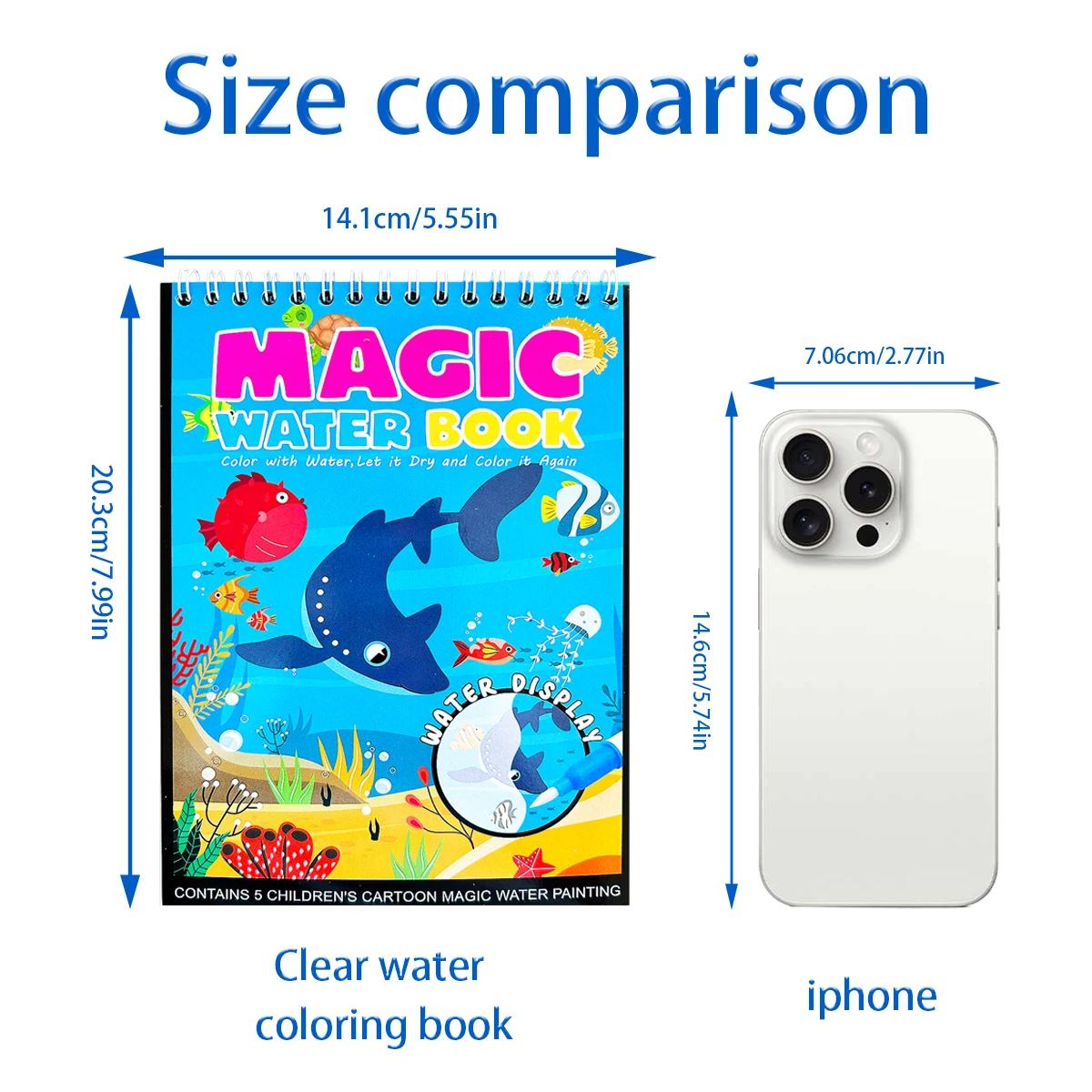 Magic Water Book Set für Kinder – Wiederverwendbare Aquarellgemälde, vier Cartoon-Themen, ein interessantes Kunstbuch