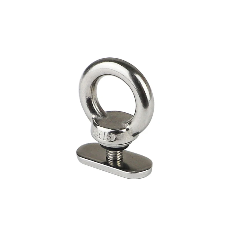 4PCS Track Mount Tie Down Eyelet Stainless Steel Kayak Track Mount Screw Hardware Lifting Eye Nut Awning Rail Stoppers