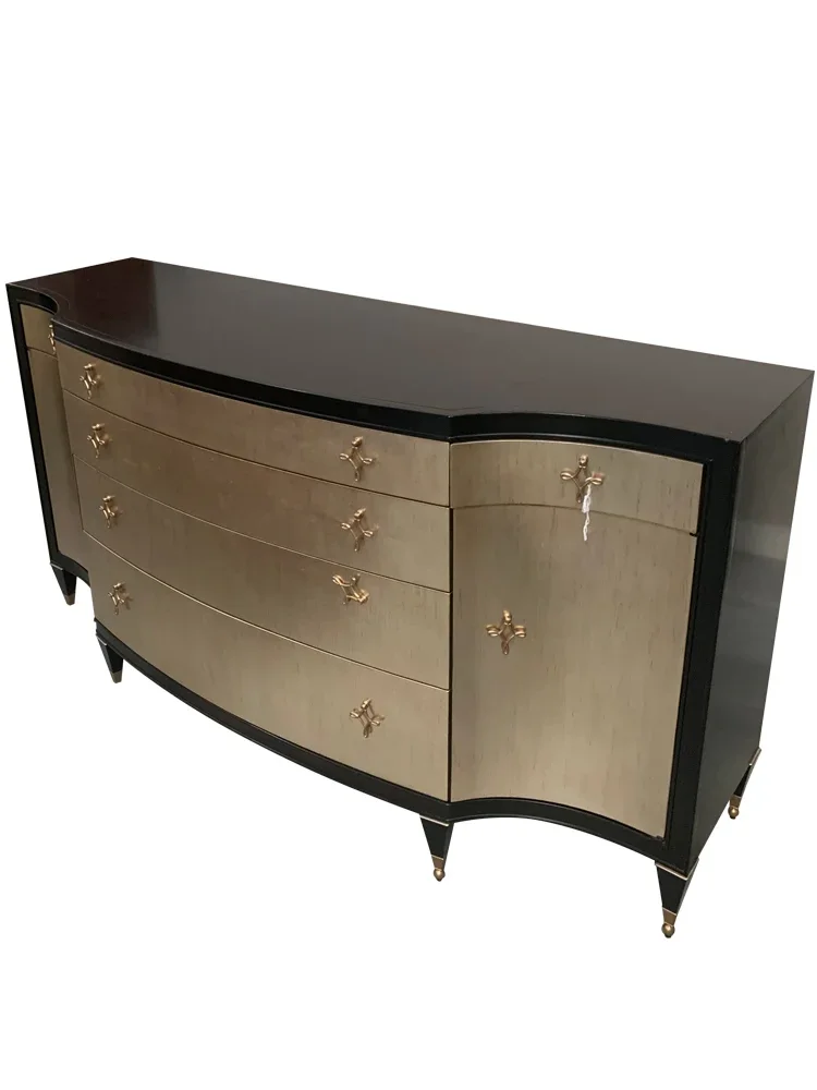 

American Light Luxury Household Entrance Cabinet New Classical Solid Wood Chest of Drawers Hall Cabinet Post-Modern Bedroom