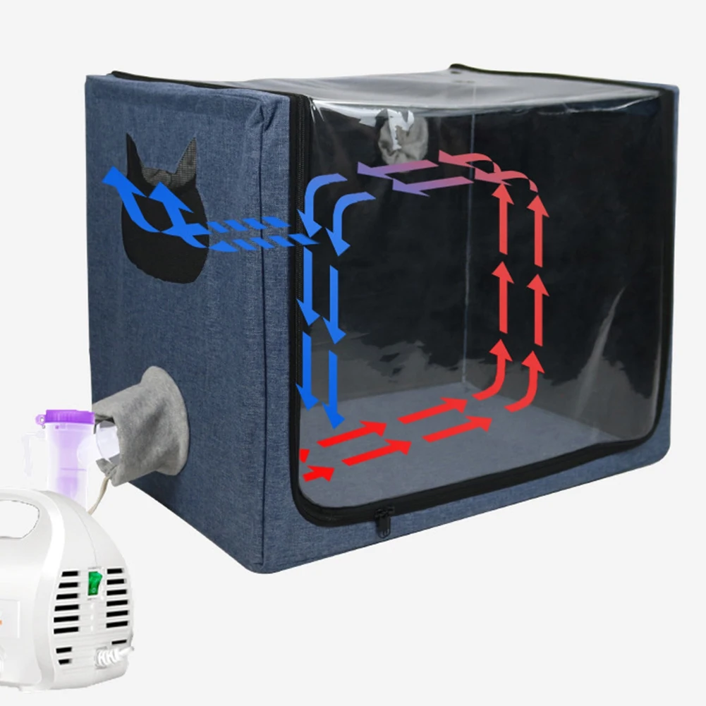 Pet Oxygen Cage Atomization Box Dog Cat Portable Carry Bag Breathing Respiratory Pet Baby Breeding Pet Hotel Animal Cage-A68E