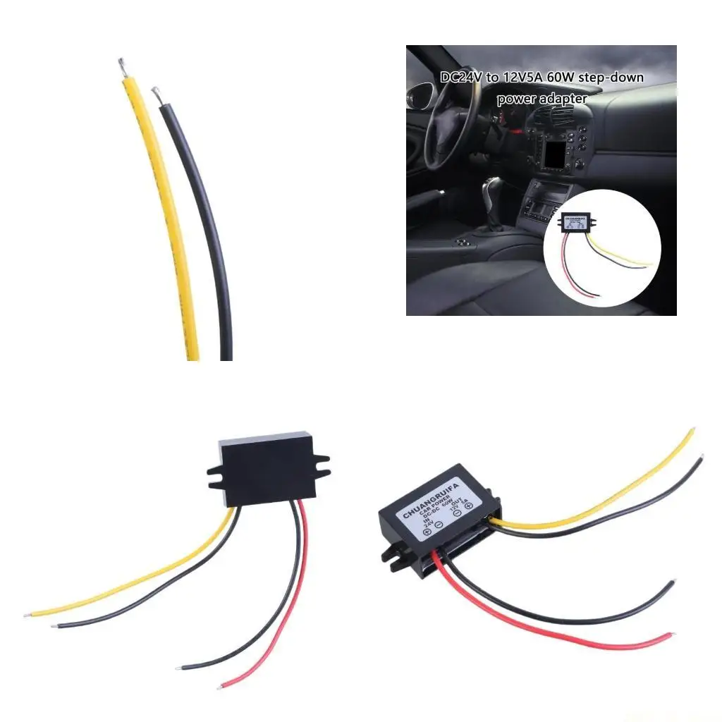 

M5TD DC24V to 12V 60W Waterproof Regulator Power Supply Adapter for Car Electronics