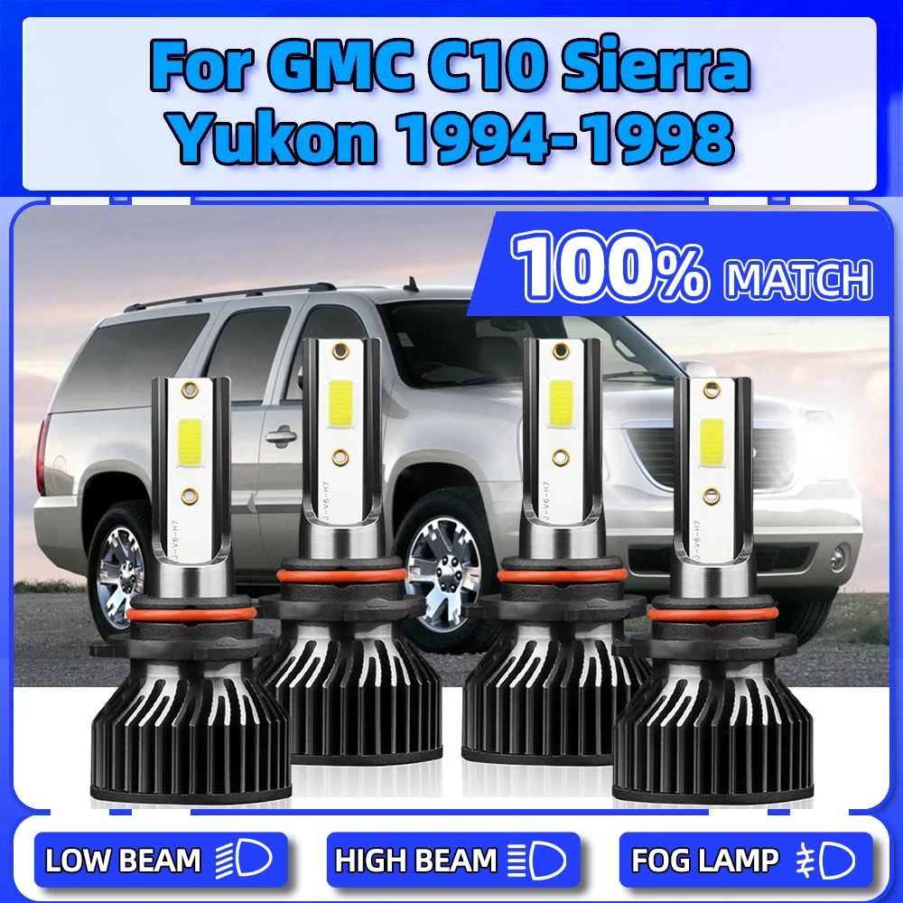 40000LM 240W Canbus LED Headlight 6000K Plug And Play Auto Head Lamps 12V For GMC C10 Sierra Yukon 1994 1995 1996 1997 1998