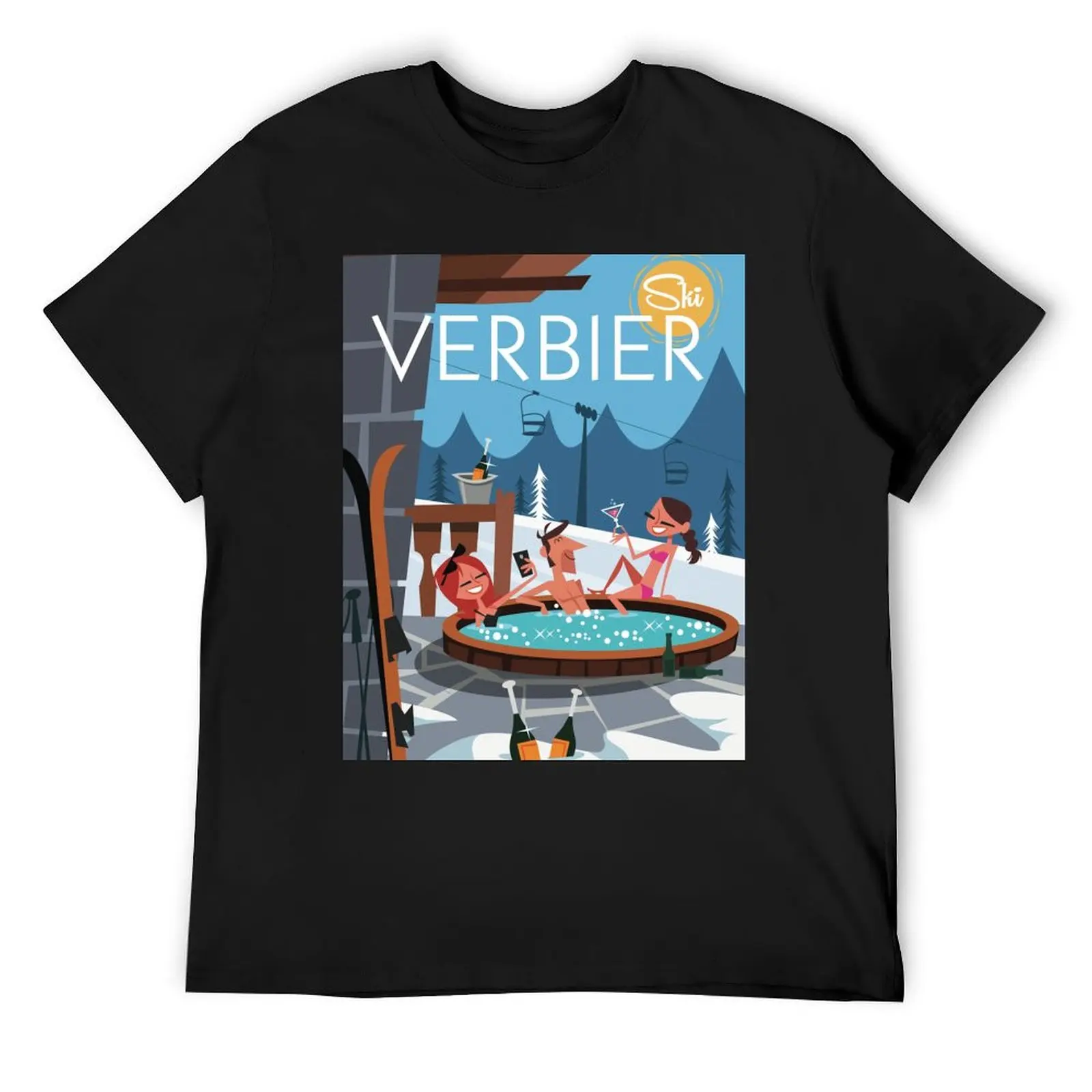 Ski Verbier Poster T-Shirt sweat oversized graphic tee kawaii clothes mens vintage t shirts