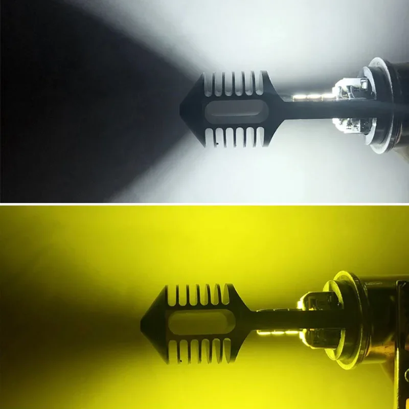 Motorcycle Led Headlight Double Color Ba20d P15d H4 3030 12smd Electric Vehicle H6 Single Claw Turn Signal Motorcycle Led