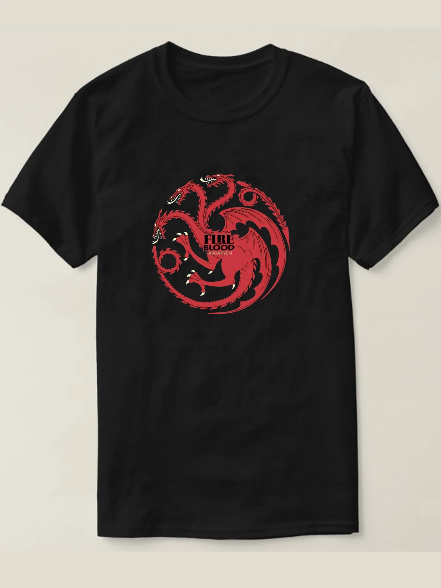 Targaryen Dragon Symbol Fire and Blood T Shirt Summer 100% Cotton O-Neck Short Sleeve Casual Mens T-shirt Size S-3XL