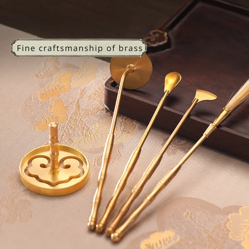 Copper Incense Set Entry Primary Incense Seal Tools Incenses Press Gift Box Household Indoor Incense Burner Supplies Decoration