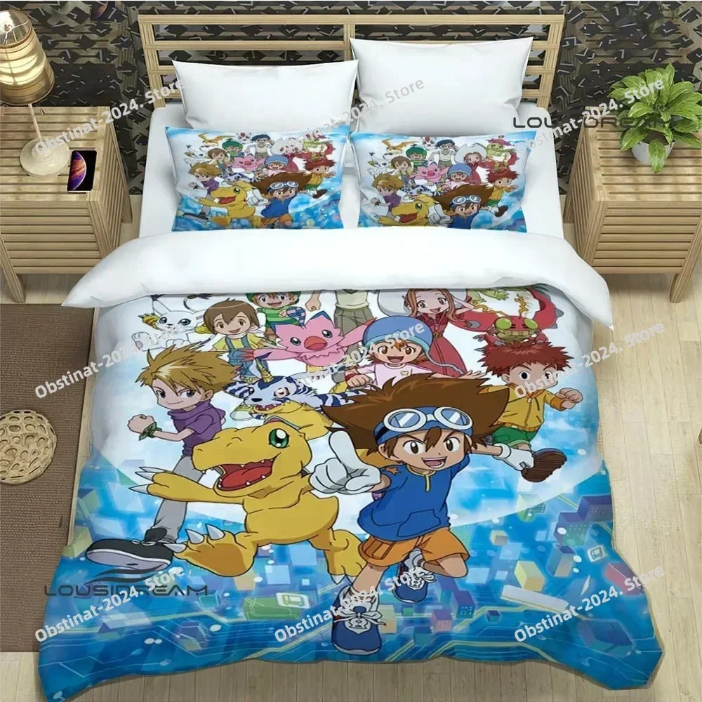 Digimon cartoon printed Bedding Sets exquisite supplies set duvet cover bed comforter set bedding set luxury birthday gift