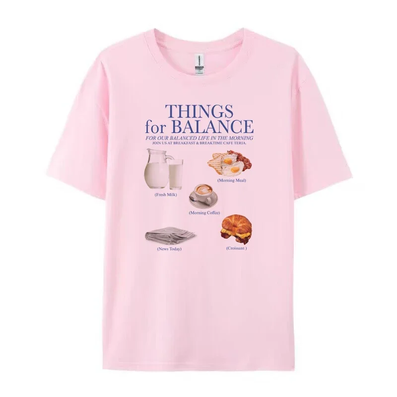 Breakfast Korean Streetwear T-Shirts Women Oversized Y2k Aesthetic Graphic Tees Cute Food T Shirt Unisex Summer Fashion Clothes