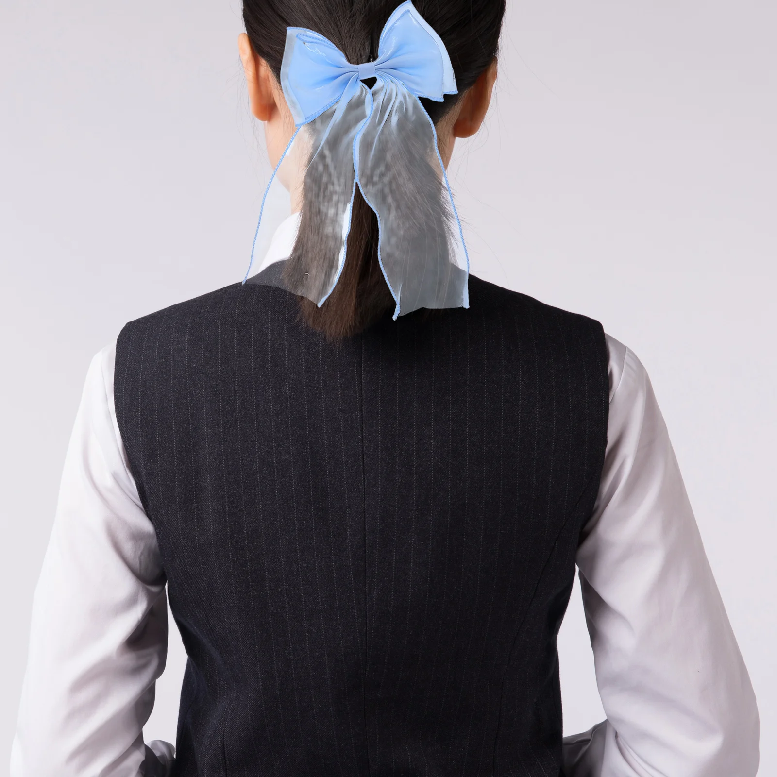 

5Pcs Butterfly Bow Hair Clips Tulle Mesh Fabric Long Tail Design Large Ribbon Barrettes for Women Stylish Secure Grip Hair