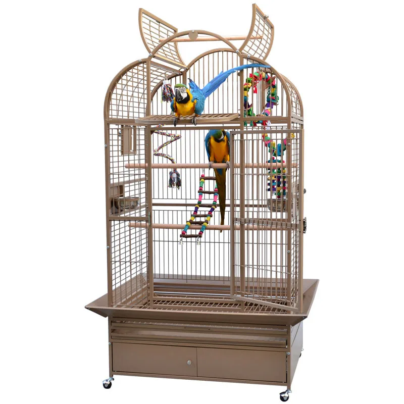 

Luxury gray parrot bird cage stainless steel iron metal diamond sunflower eclectic breeding cage GJ-05