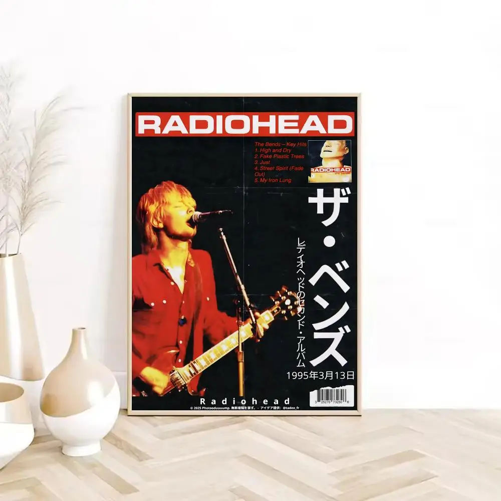 Rock Band Characters Radiohead Classic Vintage Poster Self-adhesive Art Waterproof Paper Sticker Coffee House Wall Decor - view 5