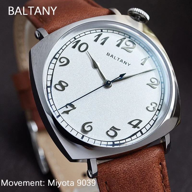 

Американские часы Baltany 1921 S4055 Homage Miyota 9039, угловой комплект, заводная головка, твердость 500 ГВ, полировка, нержавеющая сталь, reloj hombre