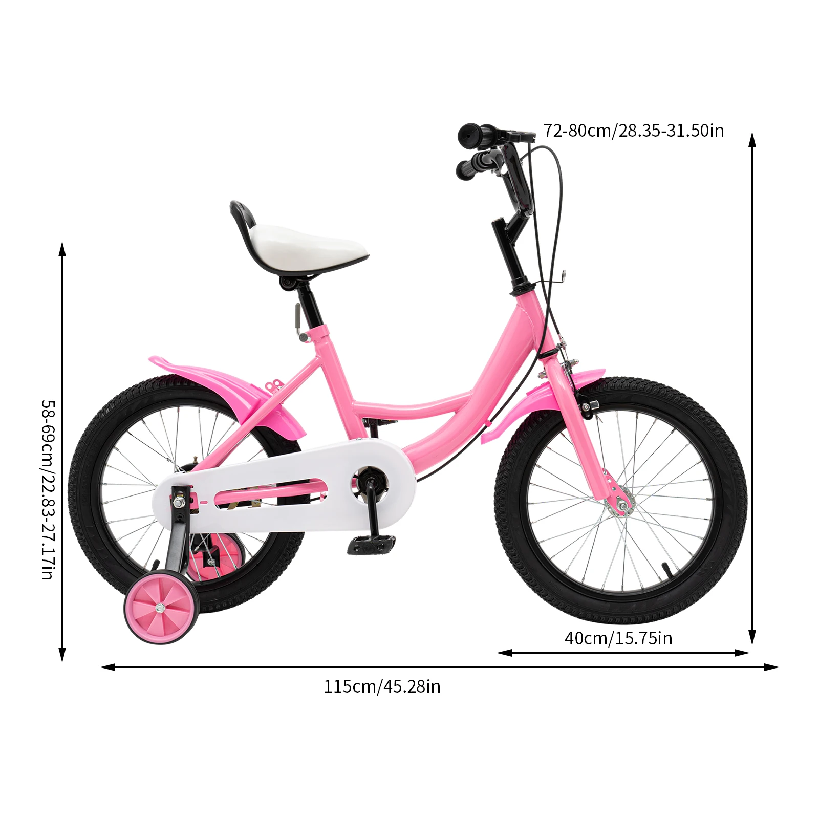 16 inch kinderfiets, kinderfiets met afneembare zijwieltjes, fietsen, hoogteverstelbaar oefenfiets, geschikt voor