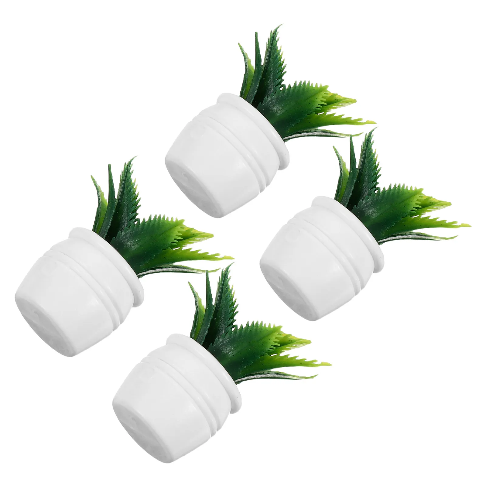 

Набор из 4 миниатюрных искусственных растений бонсай: реалистичная имитация зелени для декора кукольного домика и украшения стола