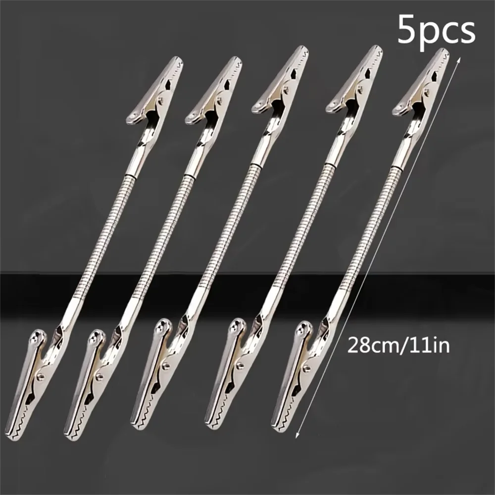 Heavy-Duty Multipurpose Double-Headed Crocodile Clip Holder - Dual Clamp with Bendable Design,Compatible with Mosquito Coils