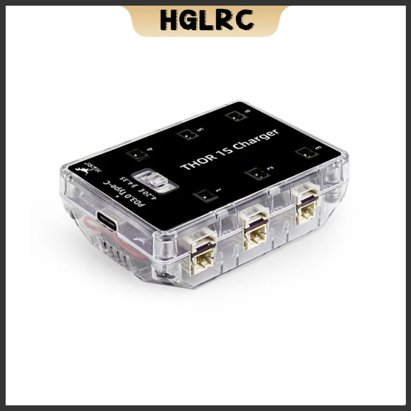 HGLRC Thor 1S Ladegerät V2 6 Port Lithium US/EU LiPo Batterie Lade Max 65W PH2.0 MX2.0 A30 BT2.0 Für FPV RC Flugzeug Auto Drone