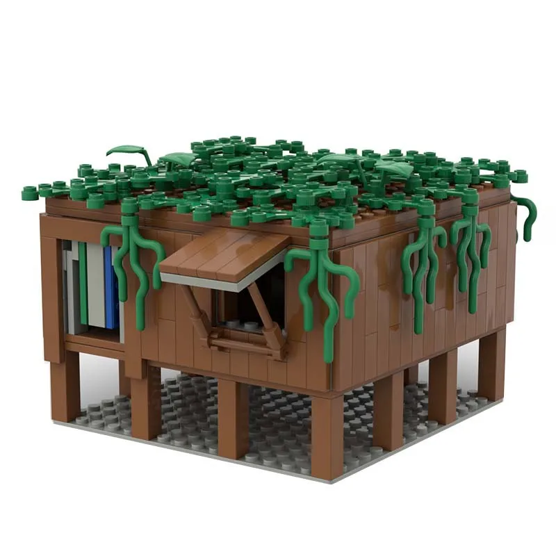 Zusammengebaute Log Cabin Modell Bausteine DIY Spiel Serie Sammeln Bau Haus Pädagogisches Spielzeug Kunststoff Ziegel Geschenke