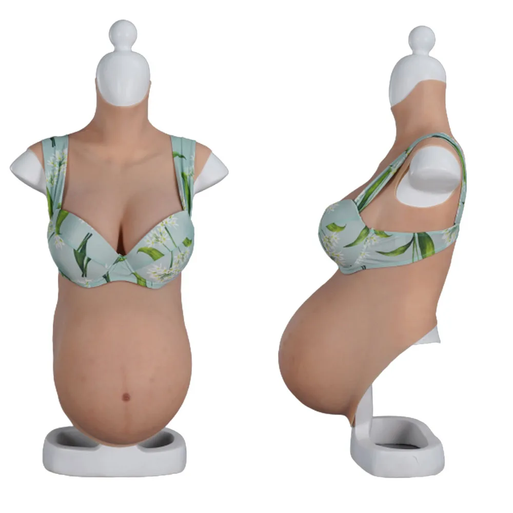 

Silicone Simulation Pregnant Belly Twins Artificial Fake Boobs Props Baby Bump Tummy Unisex For Costume Film Props