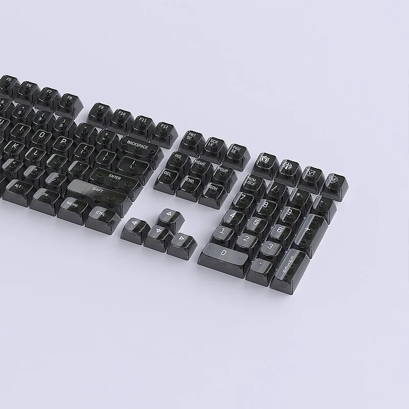 

Black MDA Profile Transparent Keycaps 119 Keys Crystal PC Keycaps for Cherry Gateron MX Switches Mechanical Gaming Keyboards