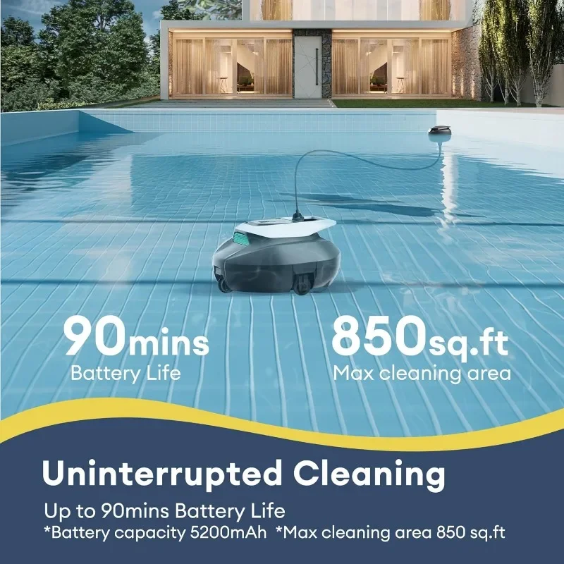 Ultenic Cordless Robotic Pool Cleaner with Remote Control, Auto Parking, Fast Charging, for Above Ground/In-Ground Pools