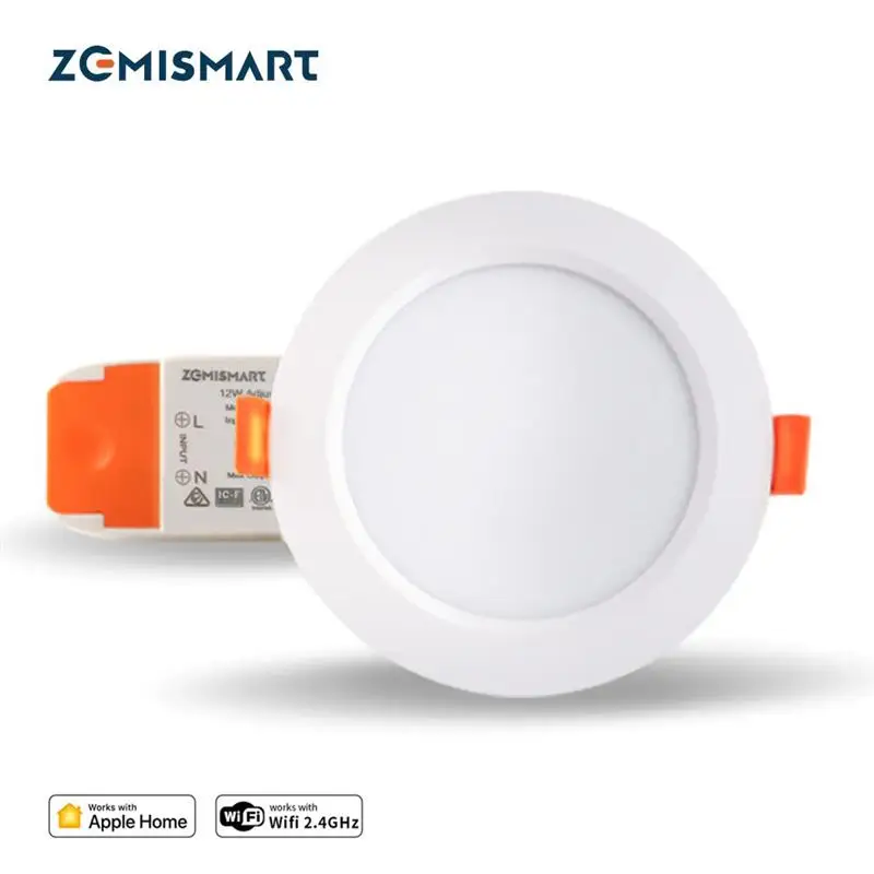 

Go Zemismart Homekit WiFi Smart LED Downlight RGBCW Dimmable Round Ceiling Lamp 2.5 3.5 4 Inch Spotlighting Siri Alexa Google