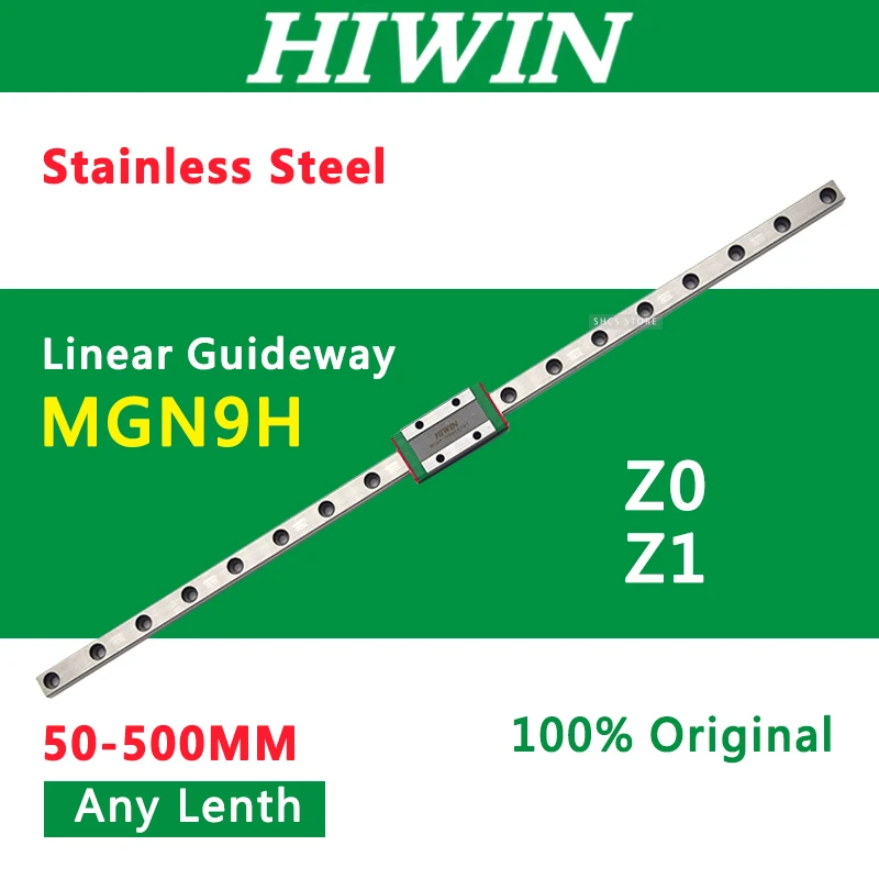 

HIWIN MGN9H Z1 MGN9 Stainless Steel MGN9H Linear Rail 50 100 150 200 250 300 350 400mm Z1 Carriage No Backlash