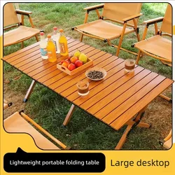 Outdoor Folding Table and Chair Set Long Portable Egg Roll Table Camping Table Lightweight Folding Chair Camping Party Set