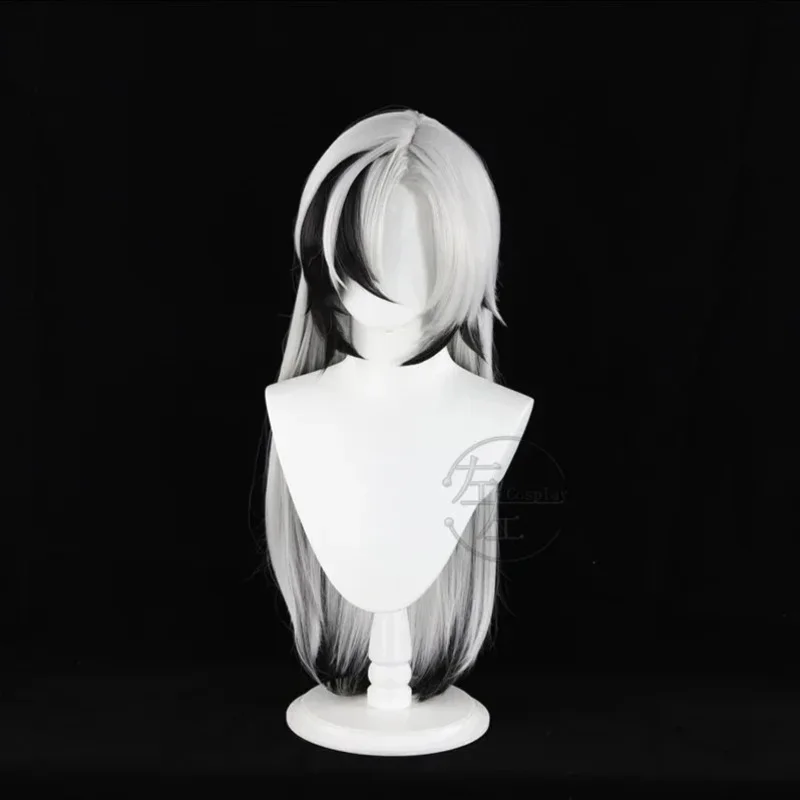 Boothill Cosplay Wig Earrings Honkai Star Rail 80CM Gray White Long Hair Galaxy Ranger Women Men Halloween Outfit Role Play Prop