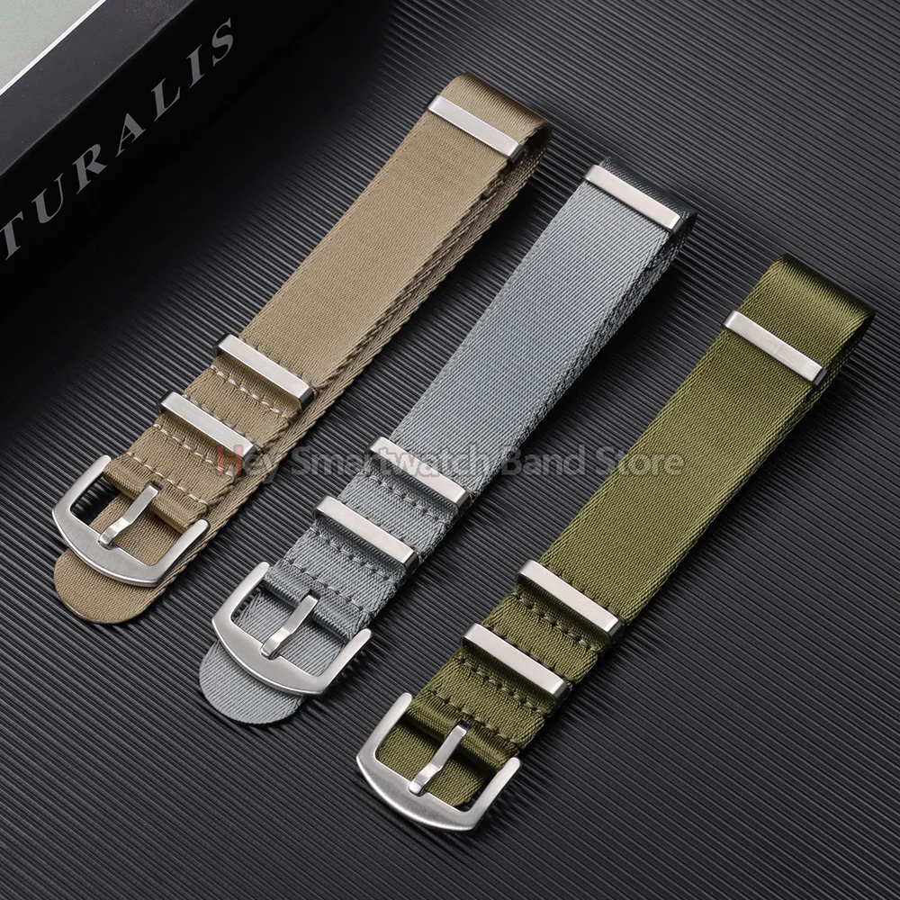 Hochwertiges Nylon-Uhrenarmband, geflochtenes Canvas-Uhrenarmband, 18 mm, 20 mm, 22 mm, für Herren und Damen, weiches Sport-Militärarmband, Uhrenzubehör – Detail 4