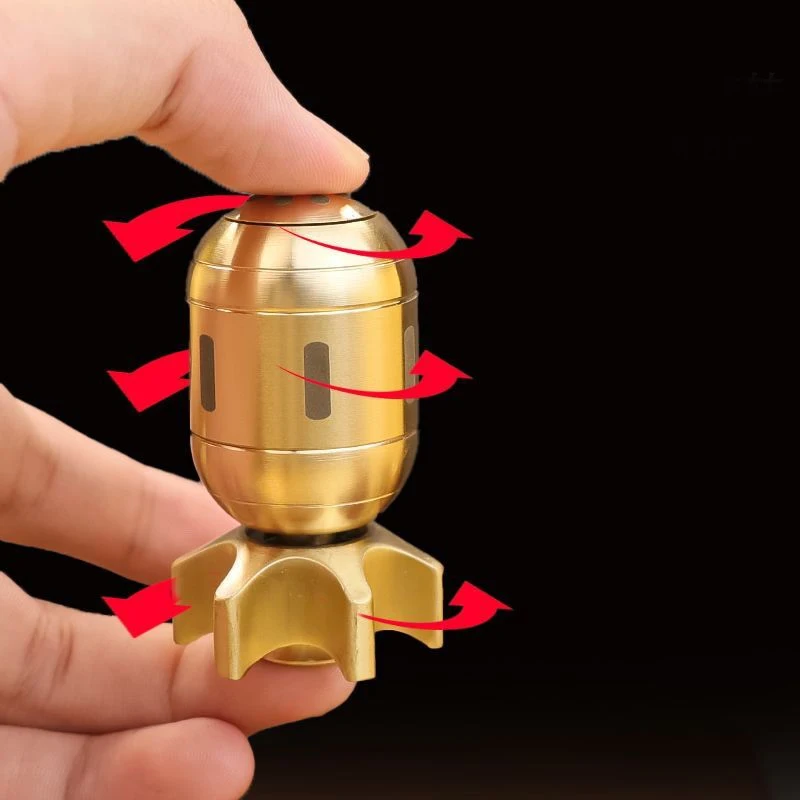 Brass  Funny 360 Degree Rotating Finger Torpedo Gyroscope Creative Gifts Fidge Toys
