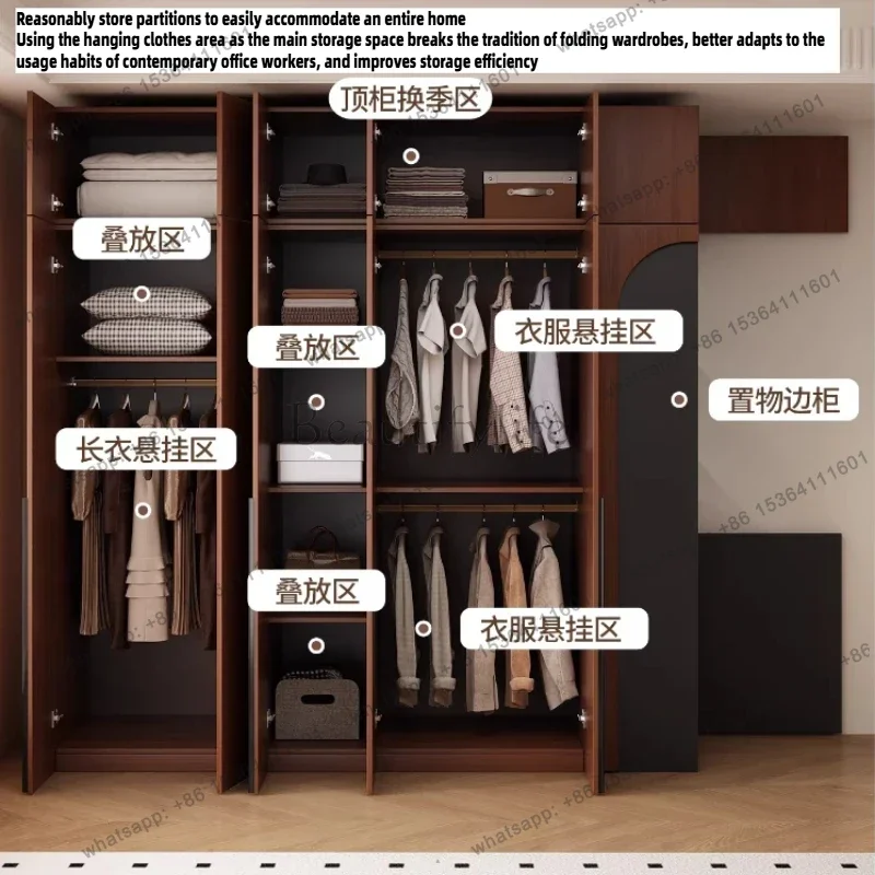 Factory Direct Bedroom Open Clothes Wardrobe Clothing Organizer Shelves Double Wardrobe Multipurpose Home Room Dresser Comforter