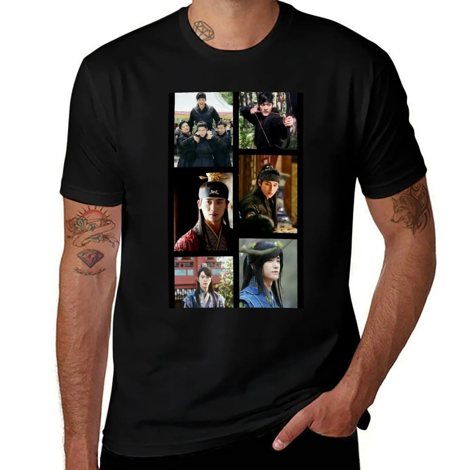 Kdrama collage T-Shirt Basic All Season Solid T-Shirt