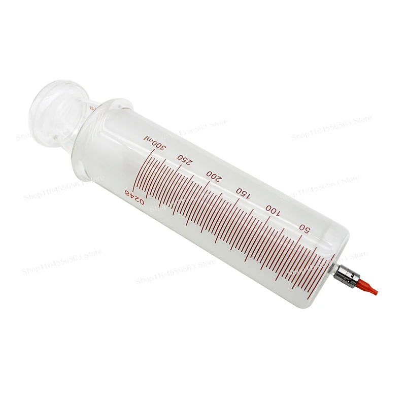 Large Glass Syringes 300ml with Glass Caliber / Ruhr Locks Caliber Glass Enema Sausage Device Sample Extractor Injector 300 CC