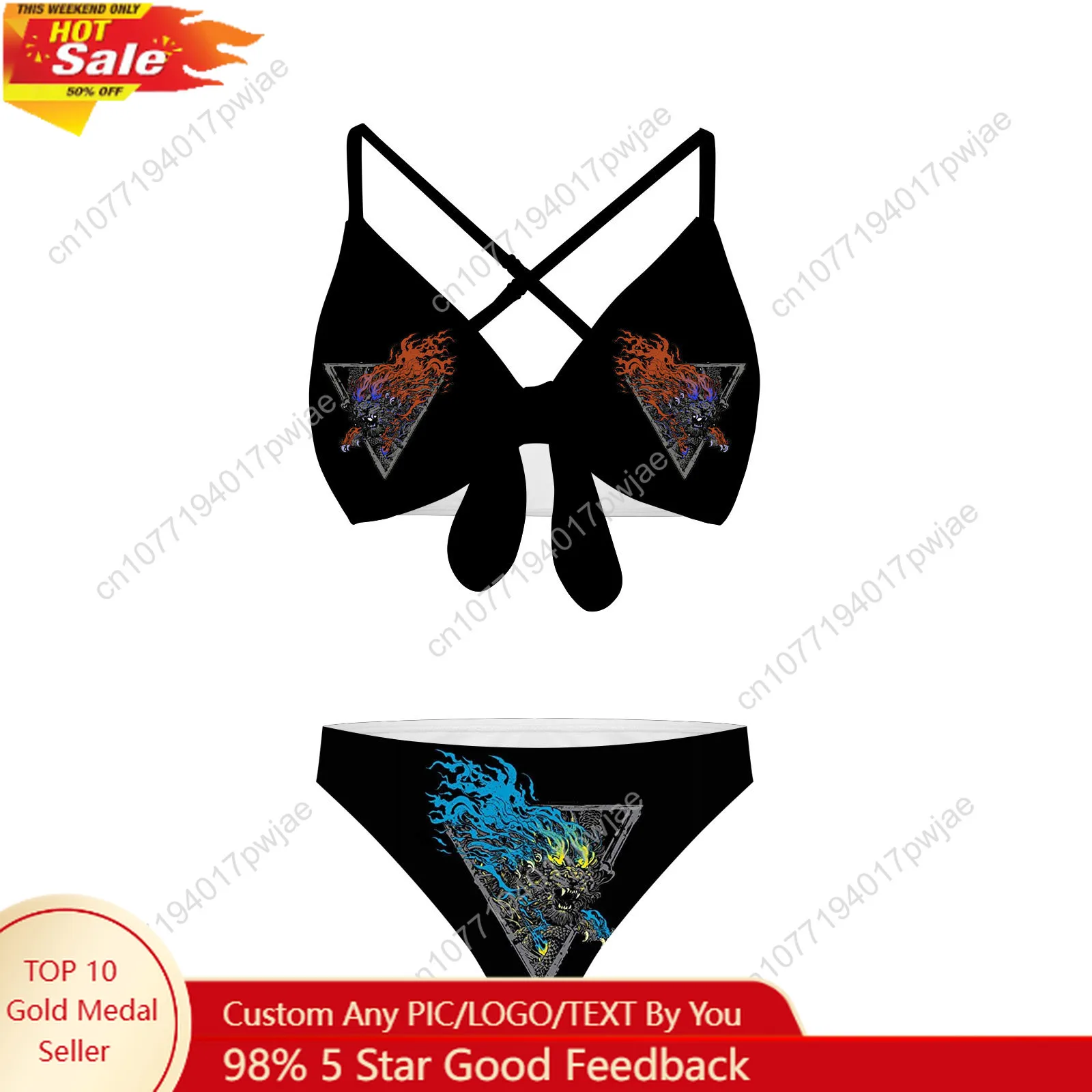 Killswitchs Engages Bathing Suits Cross Strap Suspenders Swimsuits Womens Bikini Pool Party Beach Swimwear Customized Beachwear